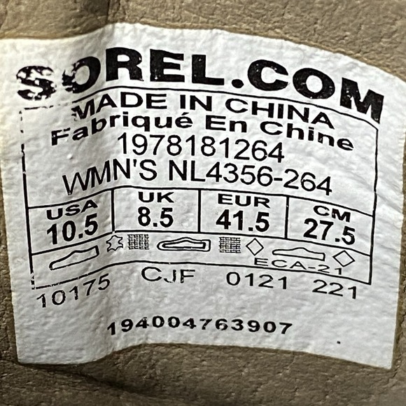 Sorel Joan Of Arctic Wedge Chelsea Boots Womens 10.5 Tan‎ Winter Utility Office - Picture 13 of 15